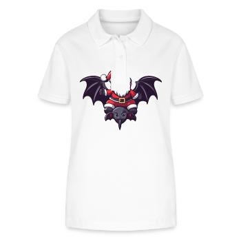 Chauve-souris Père Noël dessin animé - Polo bio ELLISER Stanley/Stella Femme - blanc - Devant - Anna (173cm)