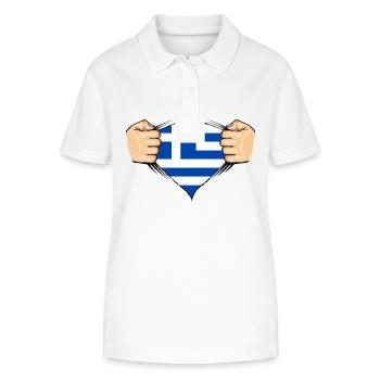 Greece Flag Design - Stanley/Stella Women’s Organic Polo Shirt ELLISER - white - Front - Anna (173cm)