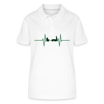 Herzschlag mit Bagger - Stanley/Stella Frauen Bio-Poloshirt ELLISER - Weiß - Vorne - Anna (173cm)