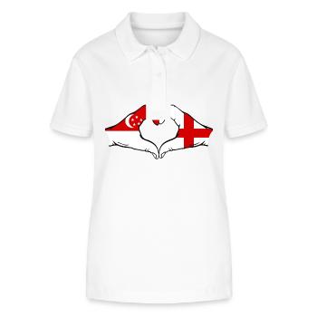Singapur England Flagge Hände Herzform - Stanley/Stella Frauen Bio-Poloshirt ELLISER - Weiß - Vorne - Anna (173cm)