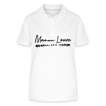 maman louve mère fille famille amour loup - Polo bio ELLISER Stanley/Stella Femme - blanc - Devant - Anna (173cm)