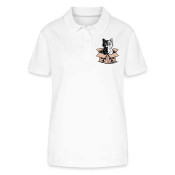 Schrödinger's Cat in a Box Quantum Nerd Statement - Stanley/Stella Women’s Organic Polo Shirt ELLISER - white - Front - Anna (173cm)