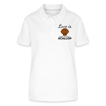 Scallop Seashells Collector Beachcomber Shellfish - Stanley/Stella Women’s Organic Polo Shirt ELLISER - white - Front - Anna (173cm)