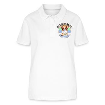 Gutterspark Design Papillon - Stanley/Stella Frauen Bio-Poloshirt ELLISER - Weiß - Vorne - Anna (173cm)