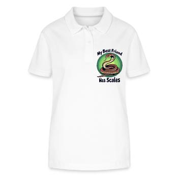Mein bester Freund hat Schuppen Schlangenliebhaber - Stanley/Stella Frauen Bio-Poloshirt ELLISER - Weiß - Vorne - Anna (173cm)