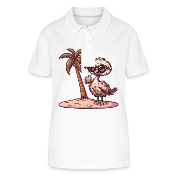 Ostrich Summer Beach Vacation - Stanley/Stella Women’s Organic Polo Shirt ELLISER - white - Front - Anna (173cm)