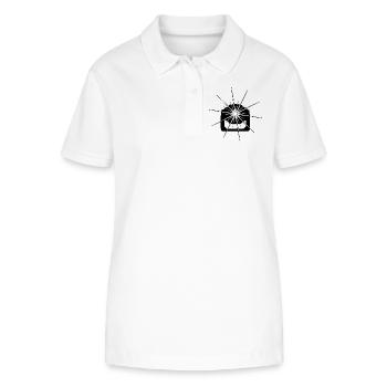 Movinghead in Schwarz - Stanley/Stella Frauen Bio-Poloshirt ELLISER - Weiß - Vorne - Anna (173cm)
