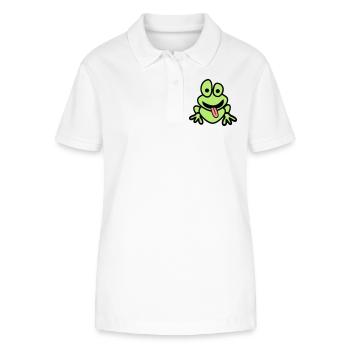Frog with tongue - Stanley/Stella Women’s Organic Polo Shirt ELLISER - white - Front - Anna (173cm)