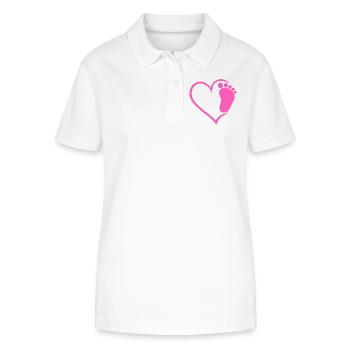 Baby Fußabdruck  - Stanley/Stella Frauen Bio-Poloshirt ELLISER - Weiß - Vorne - Anna (173cm)