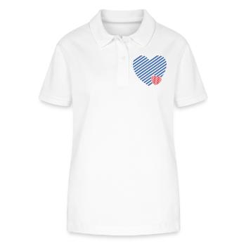 Double Heart - Design textile gift idea - Stanley/Stella Women’s Organic Polo Shirt ELLISER - white - Front - Anna (173cm)