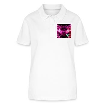 Kaleidoskopische Tie-Dye Schmetterling - Stanley/Stella Frauen Bio-Poloshirt ELLISER - Weiß - Vorne - Anna (173cm)