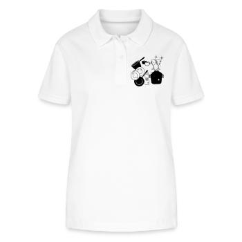 Geschirr sauberes Geschirrspüllogo - Stanley/Stella Frauen Bio-Poloshirt ELLISER - Weiß - Vorne - Anna (173cm)