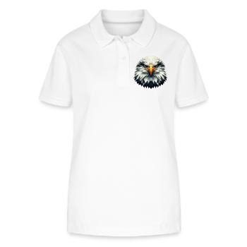 Geometrischer Adlerkopf – Polygonal - Stanley/Stella Frauen Bio-Poloshirt ELLISER - Weiß - Vorne - Anna (173cm)
