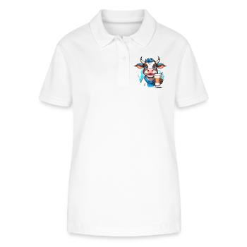 Coffee Cow - Stanley/Stella Frauen Bio-Poloshirt ELLISER - Weiß - Vorne - Anna (173cm)