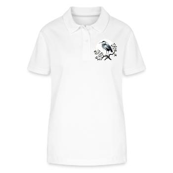 Héron blanc gris Japon Japon - Polo bio ELLISER Stanley/Stella Femme - blanc - Devant - Anna (173cm)