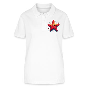 Étoile de mer - Polo bio ELLISER Stanley/Stella Femme - blanc - Devant - Anna (173cm)