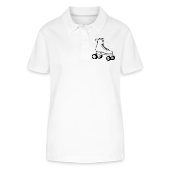 Rollerskates Line Art - Stanley/Stella Frauen Bio-Poloshirt ELLISER - Weiß - Vorne - Anna (173cm)