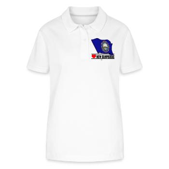 Flag New Hampshire heart NEW HAMPSHIRE - Stanley/Stella Women’s Organic Polo Shirt ELLISER - white - Front - Anna (173cm)