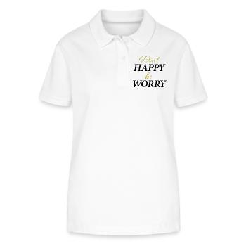 Don´t Happy,be worry - Stanley/Stella Frauen Bio-Poloshirt ELLISER - Weiß - Vorne - Anna (173cm)