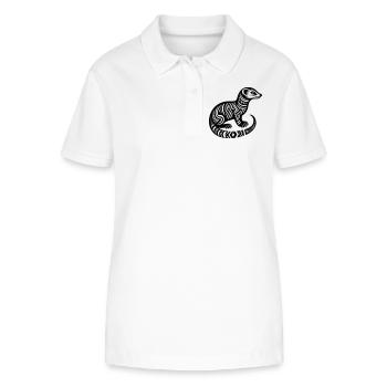 Mangouste tribale - Polo bio ELLISER Stanley/Stella Femme - blanc - Devant - Anna (173cm)