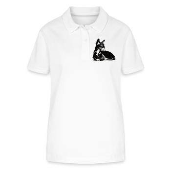 Orientalisch Kurzhaar – Elegant und charismatisch - Stanley/Stella Frauen Bio-Poloshirt ELLISER - Weiß - Vorne - Anna (173cm)