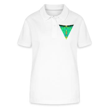 Totem Numérique, Gardien Néon, Bête de Symétrie - Polo bio ELLISER Stanley/Stella Femme - blanc - Devant - Anna (173cm)