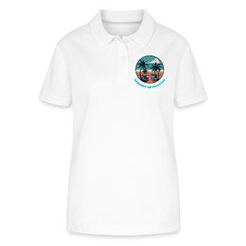 Gedanklich auf Kurzurlaub - Stanley/Stella Frauen Bio-Poloshirt ELLISER - Weiß - Vorne - Anna (173cm)