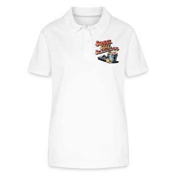 Sonne. Suff. Selbstfindung. Sommer Festival Party - Stanley/Stella Frauen Bio-Poloshirt ELLISER - Weiß - Vorne - Anna (173cm)