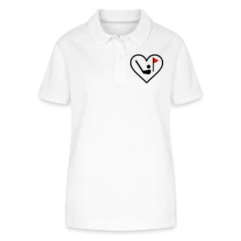 Golf Heart Club Ball Sport Geschenk - Stanley/Stella Frauen Bio-Poloshirt ELLISER - Weiß - Vorne - Anna (173cm)