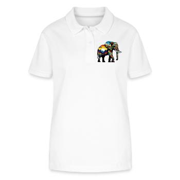 Éléphant - Polo bio ELLISER Stanley/Stella Femme - blanc - Devant - Anna (173cm)