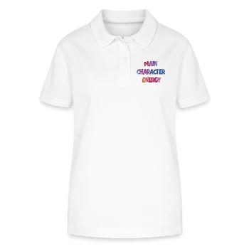 main character energy - Stanley/Stella Women’s Organic Polo Shirt ELLISER - white - Front - Anna (173cm)