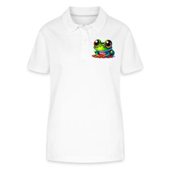 Grenouille - Polo bio ELLISER Stanley/Stella Femme - blanc - Devant - Anna (173cm)