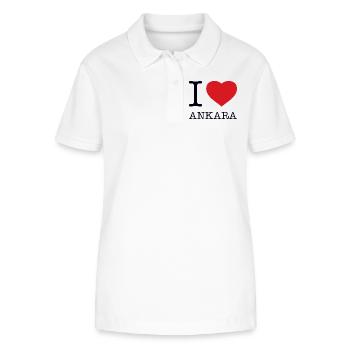 I LOVE ANKARA - Stanley/Stella Frauen Bio-Poloshirt ELLISER - Weiß - Vorne - Anna (173cm)