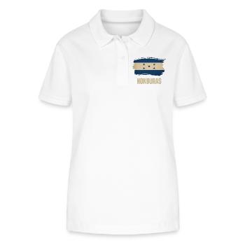 Flag of Honduras grunge, I love Honduras - Stanley/Stella Women’s Organic Polo Shirt ELLISER - white - Front - Anna (173cm)