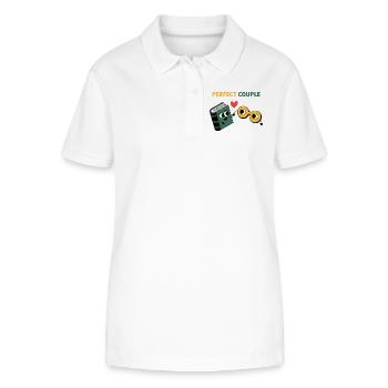 Couple parfait : nuage et parapluie - Polo bio ELLISER Stanley/Stella Femme - blanc - Devant - Anna (173cm)