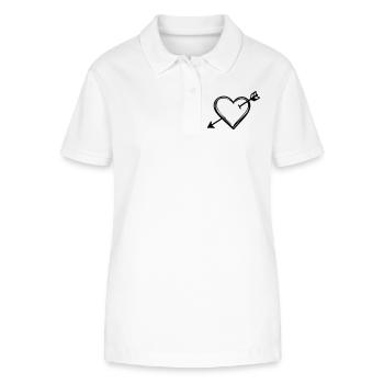 Heart Arrow Icon - Stanley/Stella Women’s Organic Polo Shirt ELLISER - white - Front - Anna (173cm)