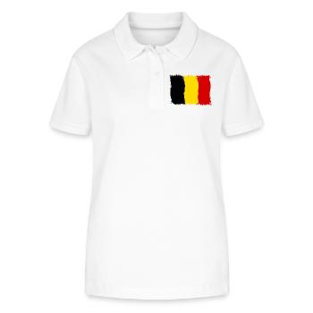 Belgique Drapeau Belge Drapeau Cadeau - Polo bio ELLISER Stanley/Stella Femme - blanc - Devant - Anna (173cm)