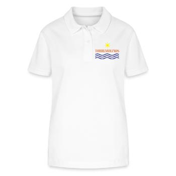 TORREMOLINOS-Eau du Soleil+Texte - Polo bio ELLISER Stanley/Stella Femme - blanc - Devant - Anna (173cm)