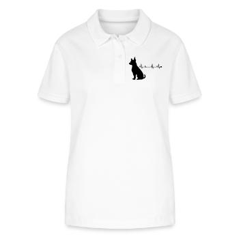 Hund - Stanley/Stella Frauen Bio-Poloshirt ELLISER - Weiß - Vorne - Anna (173cm)