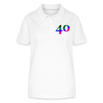 schönes oberteil, 40 buntes Farbenmuster - Stanley/Stella Frauen Bio-Poloshirt ELLISER - Weiß - Vorne - Anna (173cm)