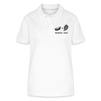 Kielbasa Greater Than Kale - Stanley/Stella Women’s Organic Polo Shirt ELLISER - white - Front - Anna (173cm)
