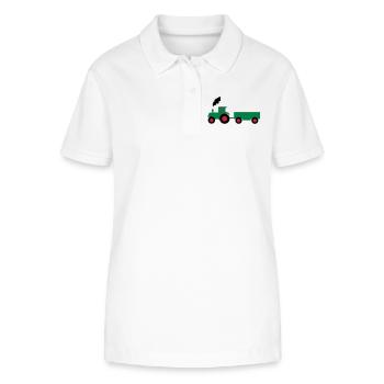 traktor trecker anhaenger - Stanley/Stella Frauen Bio-Poloshirt ELLISER - Weiß - Vorne - Anna (173cm)