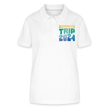 Brothers Trip 2024 - Stanley/Stella Frauen Bio-Poloshirt ELLISER - Weiß - Vorne - Anna (173cm)