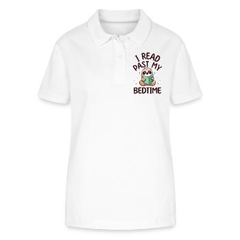 I read after bedtime read sloth - Stanley/Stella Women’s Organic Polo Shirt ELLISER - white - Front - Anna (173cm)