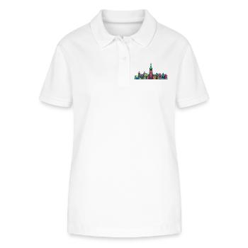 Ligne de la silhouette de la ville de Nimègue Waal Bridge - Polo bio ELLISER Stanley/Stella Femme - blanc - Devant - Anna (173cm)