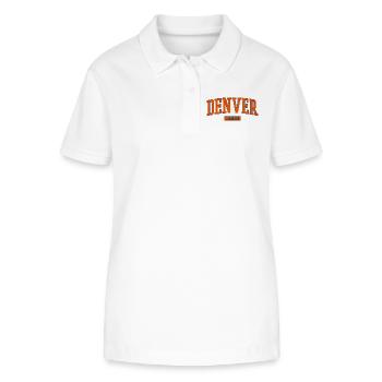Imprimé universitaire vintage de Denver, Colorado - Polo bio ELLISER Stanley/Stella Femme - blanc - Devant - Anna (173cm)