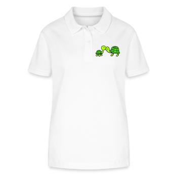 2 turtles long neck kissing couple love team - Stanley/Stella Women’s Organic Polo Shirt ELLISER - white - Front - Anna (173cm)