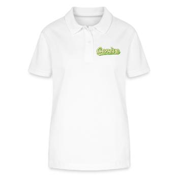 Genève Retro Script Lime - Polo bio ELLISER Stanley/Stella Femme - blanc - Devant - Anna (173cm)