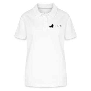 Hund - Stanley/Stella Frauen Bio-Poloshirt ELLISER - Weiß - Vorne - Anna (173cm)