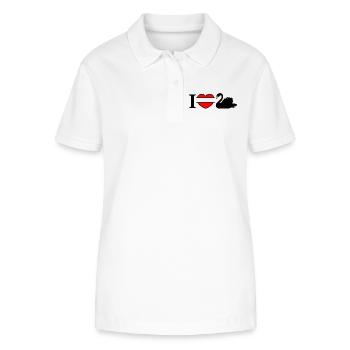 Ich liebe meinen schwarzen Schwan - Stanley/Stella Frauen Bio-Poloshirt ELLISER - Weiß - Vorne - Anna (173cm)